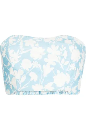 Bambah Leinentop mit Blumen-Print