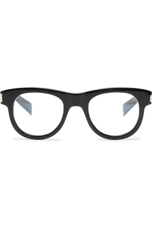 Saint Laurent Runde Brille mit Logo-Gravur