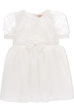 Tulleen Kleid mit Blumenstickerei