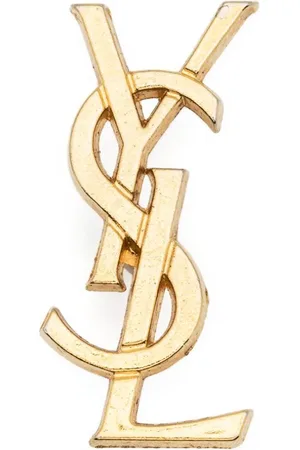 Saint Laurent 1990s Brosche mit Logo