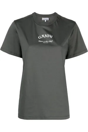 Ganni T-Shirt mit Logo-Print