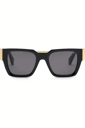 Philipp Plein Eckige Sonnenbrille mit Logo-Schild