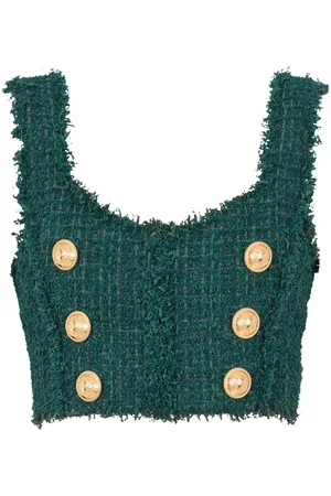 Balmain Cropped-Oberteil aus Tweed