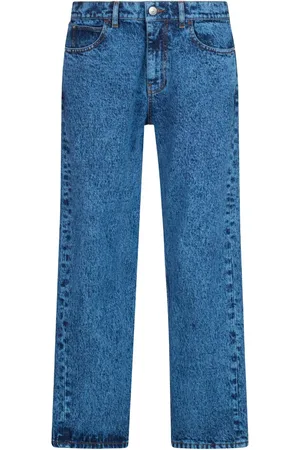 Marni Gerade Jeans mit Marmor-Print
