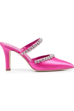 Manolo Blahnik Mules mit Kristallen 80mm