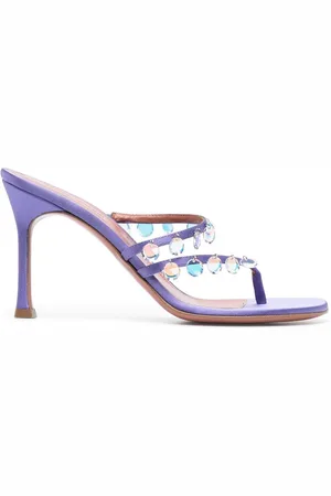 Amina Muaddi Tina Sandalen mit Kristallen 105mm