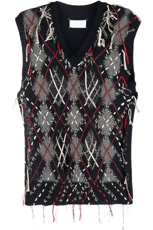 Maison Margiela Intarsien-Pullunder mit Cut-Outs