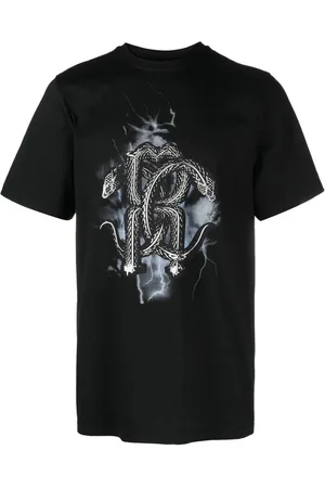 Roberto Cavalli T-Shirt mit Mirror Snake-Print