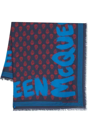 Alexander McQueen Ausgefranster Schal mit Graffiti-Print