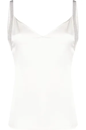 Fabiana Filippi Camisole-Top aus Satin mit Metallic-Besatz