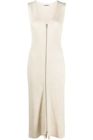 Jil Sander Geripptes Strickkleid