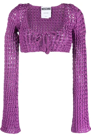 Moschino Cropped-Oberteil mit Lochstrickmuster