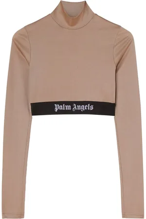 Palm Angels Cropped-T-Shirt mit Logo-Streifen