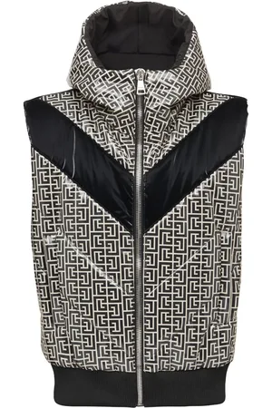 Balmain Gefütterte Weste mit Monogramm-Print