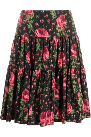 VALENTINO GARAVANI Gestufter Rock mit Blumen-Print