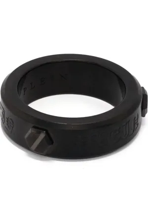 Philipp Plein Hexagon Ring mit Logo-Gravur