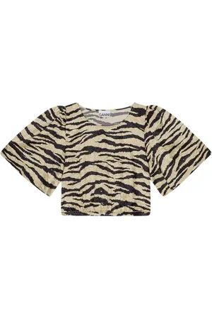 Ganni T-Shirt mit Zebra-Print