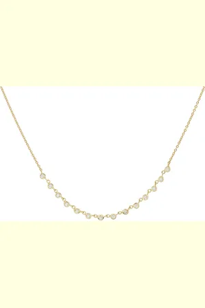 We by White Bird 18kt Gelbgoldhalskette mit Duo und Diamanten