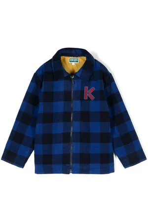 Kenzo Karierte Jacke mit Logo-Stickerei