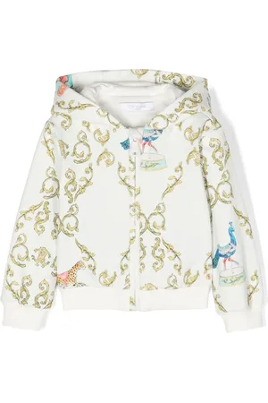 Roberto Cavalli Chain-print zip-up hoodie