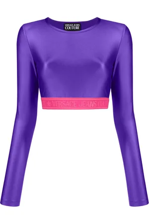 VERSACE Cropped-Top mit Logo-Bund