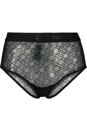 Palm Angels Slip aus Spitze mit Logo-Bund