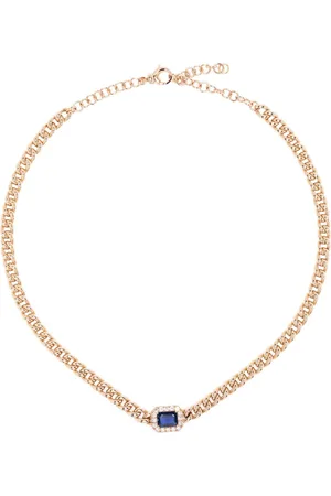 ROSEKEY 18kt Rotgoldhalskette mit Schmucksteinen