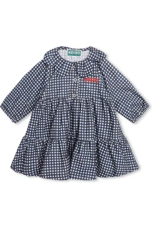 Kenzo Kariertes Kleid mit Logo-Stickerei
