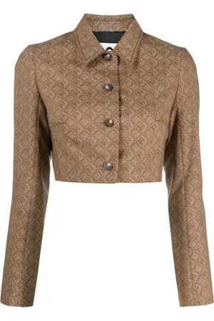 Marine Serre Cropped-Jacke aus Moon Diamant-Jacquard