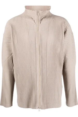 Issey Miyake Plissierter Cardigan mit Reißverschluss