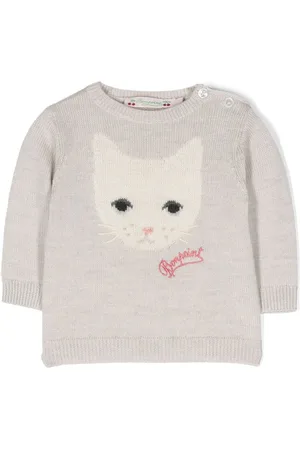 BONPOINT Intarsien-Pullover mit Katze