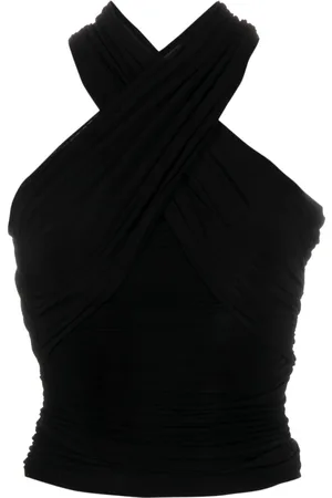 Saint Laurent Neckholder-Top mit Raffungen