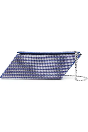 KARA Parallelogram Clutch aus Kristall-Mesh