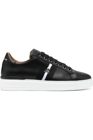 Philipp Plein Gestreifte Sneakers mit Totenkopf