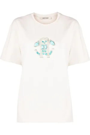 Roberto Cavalli T-Shirt mit verziertem Logo