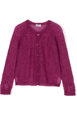 Il gufo Cardigan mit Lochstrickmuster