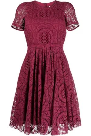 Burberry Ausgestelltes Kleid mit kurzen Ärmeln