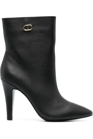 Twin-Set Stiefel mit Logo-Schild 105mm