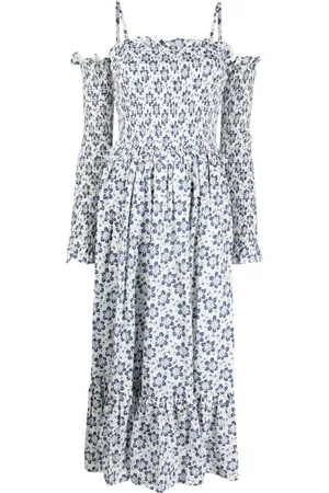 Ralph Lauren Schulterfreies Kleid mit Blumen-Print