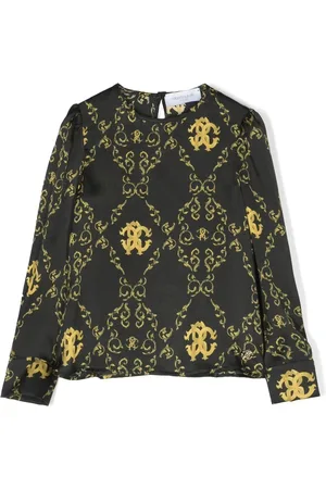 Roberto Cavalli Seidenbluse mit Logo-Print