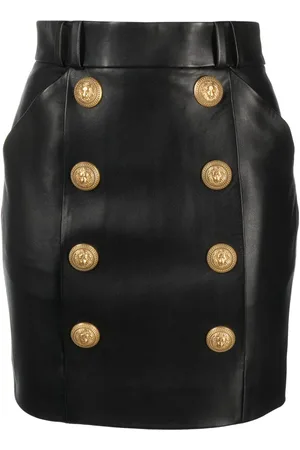 Balmain Minirock aus Leder