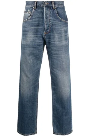 LARDINI Gerade Jeans in Distressed-Optik