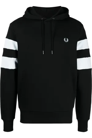 Fred Perry Hoodie mit gestreiften Ärmeln