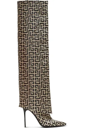 Balmain Kniehohe Ariel Stiefel mit Monogramm