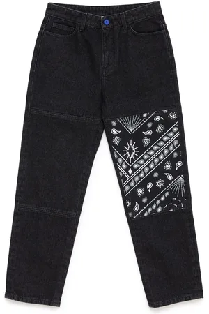 MARCELO BURLON Gerade Jeans mit Bandana-Einsatz