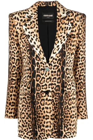 Roberto Cavalli Blazer mit Leoparden-Print