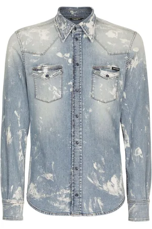 Dolce & Gabbana Jeanshemd mit Bleach-Effekt