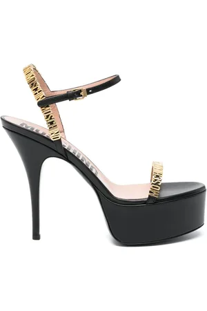 Moschino Plateau-Sandalen mit Logo-Schild 140mm