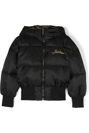 Moschino Gefütterte Jacke mit Logo-Stickerei