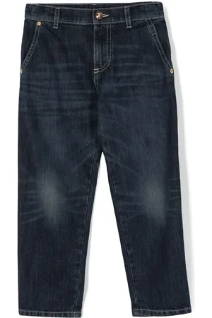 VERSACE Gerade Jeans mit Logo-Stickerei